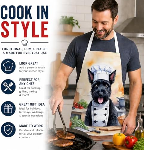 Caroline's Treasures Scottish Terrier The Chef Apron Cooking Kitchen Server - Image 2