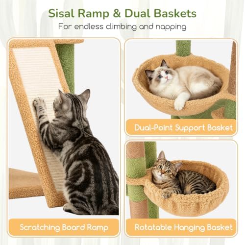 Globlazer 80in Cactus Extra Large Heavy Duty Corner Cat Tree Tower - Image 4