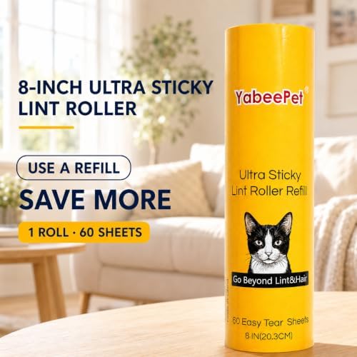 8 Inch Extra Sticky Large Lint Roller Refills - Image 2