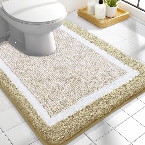 OLANLY Toilet Rugs U-Shaped 24x20, Absorbent Microfiber Bath Mat by OLANLY