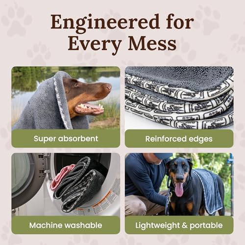 Dog Drying Towel for Dogs – Extra Large 24" x 35" Microfiber Dog Bath Towel - Image 3