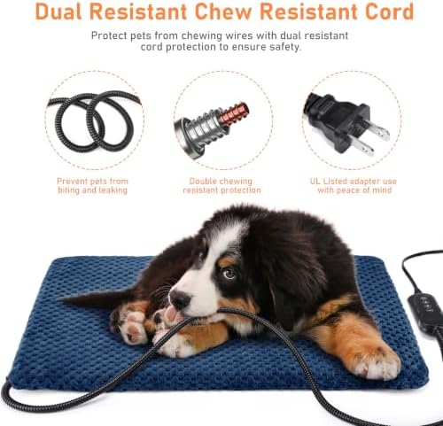 INVENHO Heated Dog Bed, Waterproof Adjustable Temperature Dog Cat Heating Pad - Image 3