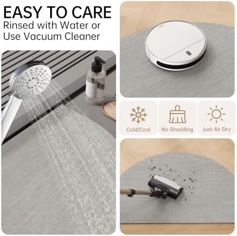 Mecko Half Circle 20"x32" Bath Mat Light Grey - Image 7
