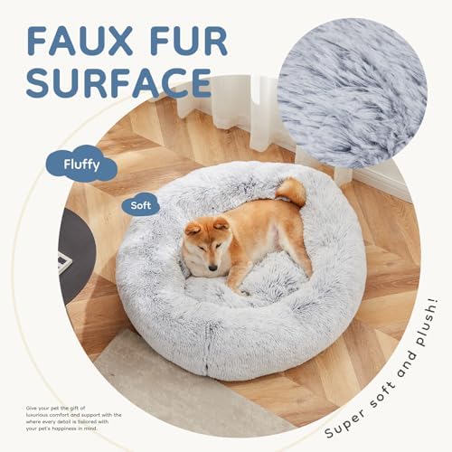 DUMOS 37.4 Inch XL Donut Dog Bed - Image 3