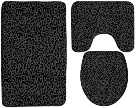 Leopard Print Bath Mat Dark Gray Cheetah Wild Safari Skin Powerful Animal Big by AEMBEE