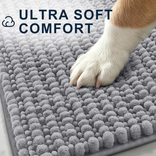 Smiry Dog Door Mat for Muddy Paws 44x32, Ultra Absorbent Chenille Doormat - Image 3