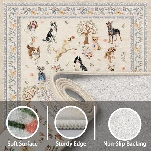 Beige 4Ft Round Area Rug for Living Room Bedroom - Image 6