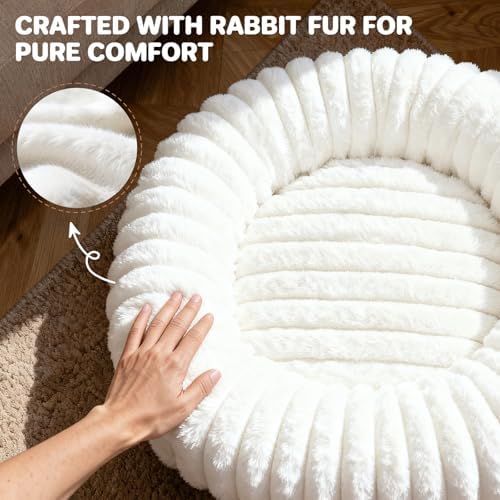 Donut Pet Bed for Indoor Cats and Small Dogs, Self-Heating Dog Bed - Image 4