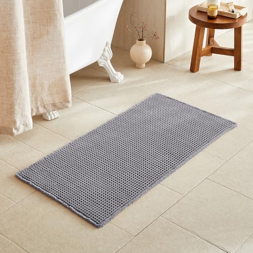 TYUU Waffle Bath Mat, Boho Bathroom Rugs Non Slip, 48x24 Grey by TYUU