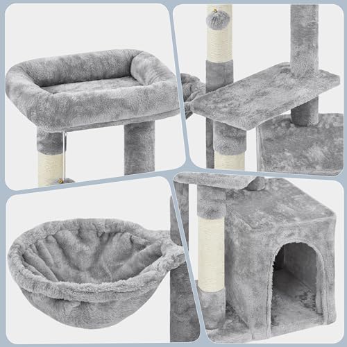 Topeakmart 34in Small Cat Tree w/Condo & Basket - Image 4