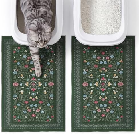 Bienbee Cat Litter Mat, 2 Pack 28" x 20" Machine Washable by Bienbee