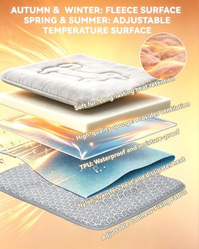 Washable Dog Crate Pad Small Puppies, Plush Back & Cooling Front Indoor S - Image 2