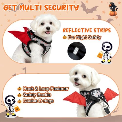 BEAUTYZOO Halloween Dog Harness Medium Sized and Leash Set, No Pull Pet Vest - Image 3