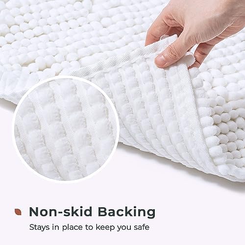 FRESHMINT Chenille Bathroom Rugs Mat 24"x17", Non-Slip Bath Mat - Image 5
