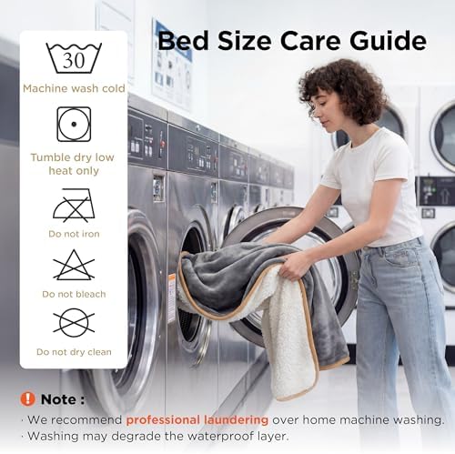 Bedsure Waterproof Blanket for Bed Soft Sherpa Fleece Throw, Twin 80"x60" - Image 4