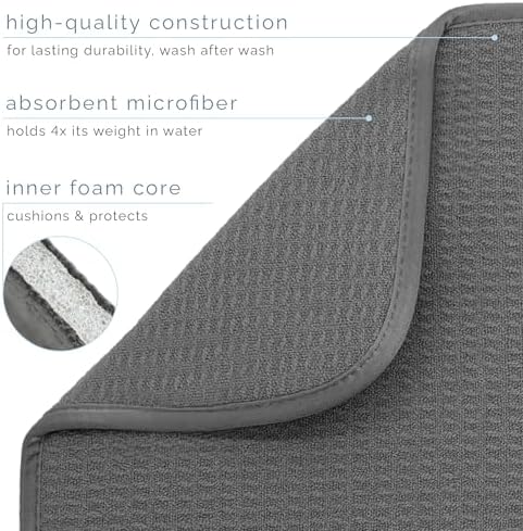 S&T INC. Dish Drying Mat, Charcoal Grey - Image 3