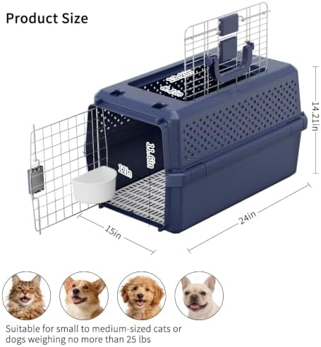 RIZZRAI Dog Carrier for Cats & Small Dogs: Airline-Friendly Travel Crate - Image 2