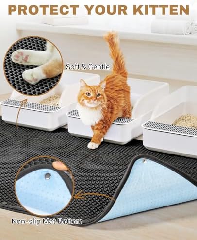 Fostanfly Cat Litter Mat, Machine Washable, Extra Large XL 45"x27" - Image 4