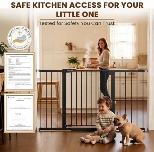 Mumeasy 29.7-57" Extra Wide Baby Gate, Auto Close Large Dog Gate - Image 6