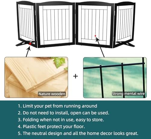 ZJSF Freestanding Dog Fence Indoor, Foldable Dog Gate - Image 6