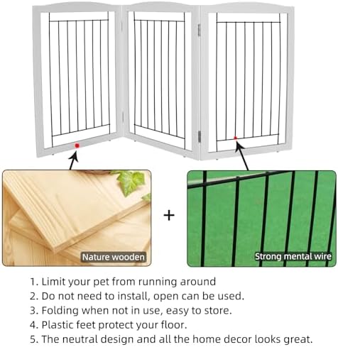 ZJSF Freestanding Foldable Dog Gate - Image 5