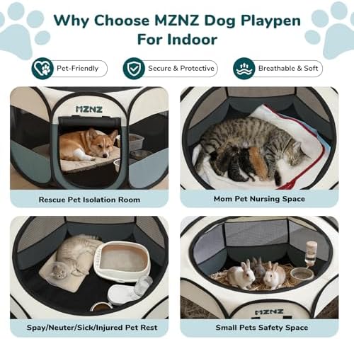 Dog Cat Playpen, Portable Puppy Pet Crate Indoors - Image 4