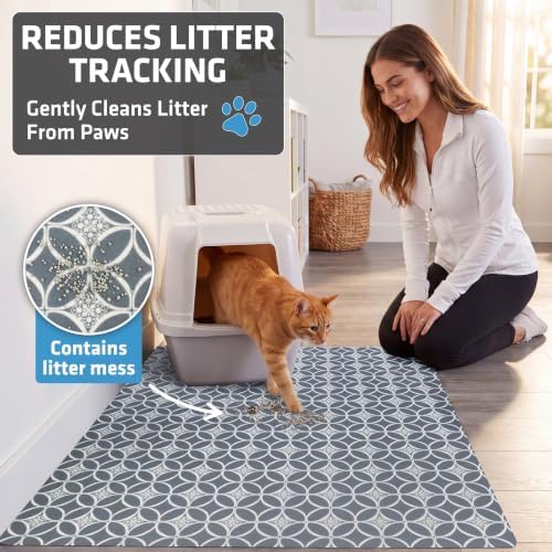 Drymate Cat Litter Box Mat, Litter Trapping Mat, Indigo Grey, 29x36 XL - Image 2