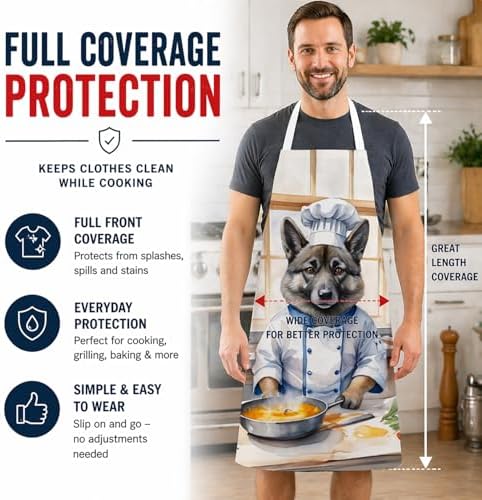 Caroline's Treasures Norwegian Elkhound The Chef Apron Cooking Kitchen Server - Image 3