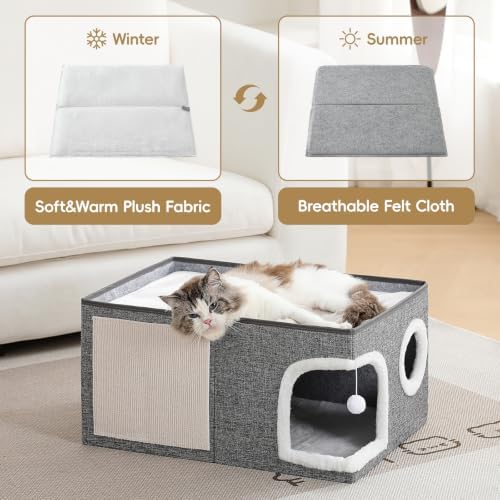 Extra-Wide Cat House for Indoor Cats, Large Cat Bed - Image 5