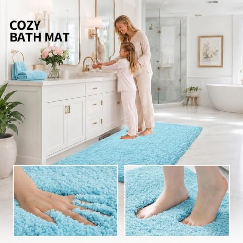ILANGO Bathroom Rugs 60" × 24", Extra Soft Absorbent Microfiber Bath Rugs - Image 5