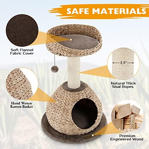 Tangkula Modern Cat Tree, Small Cat Tower - Image 6