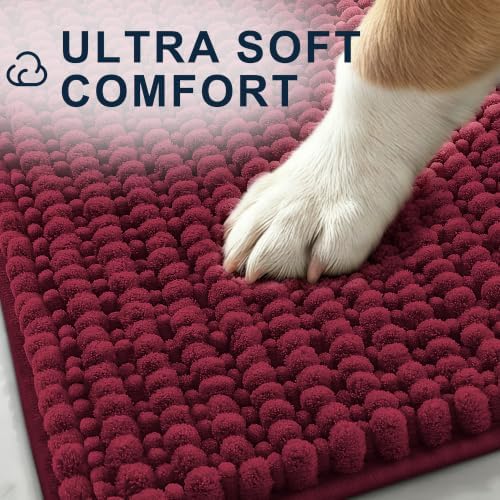 Smiry Dog Door Mat for Muddy Paws 24x16, Ultra Absorbent Chenille Doormat - Image 3