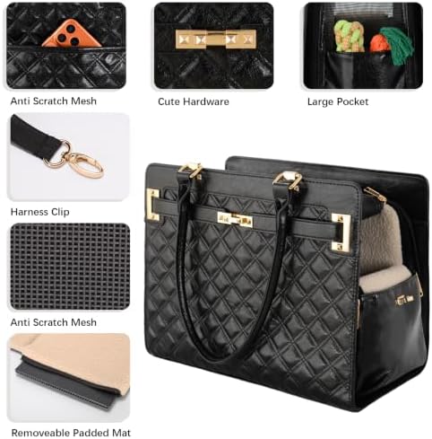 2-in-1 Stylish Dog Purse Carrier Soft-Sided Carriers Travel Tote Bag - Image 5