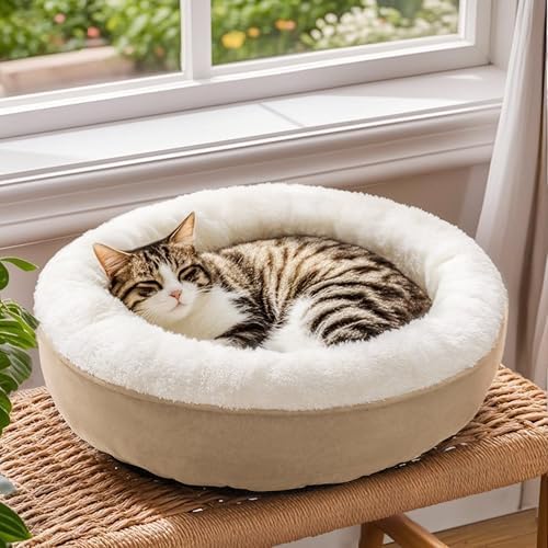 Love's cabin Round Donut Cat and Dog Cushion Bed, 20in Pet Bed - Image 6
