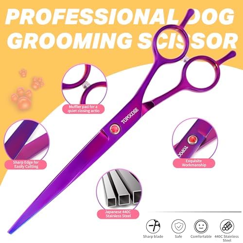 Dog Grooming Scissors Kit, Professional 6 in 1 Pet Scissors Sharp Shears Set - Image 4
