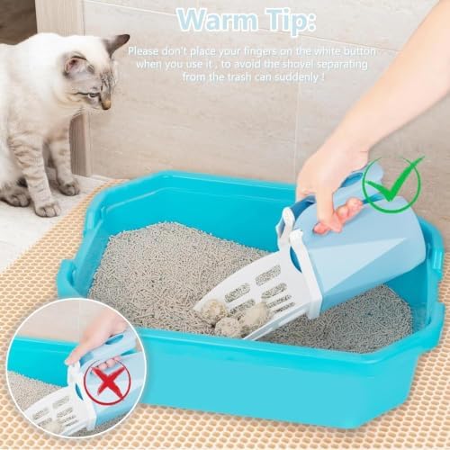 Cat Litter Scooper with Holder, 150 Poop Bags & Built-in Storage Box - Image 3