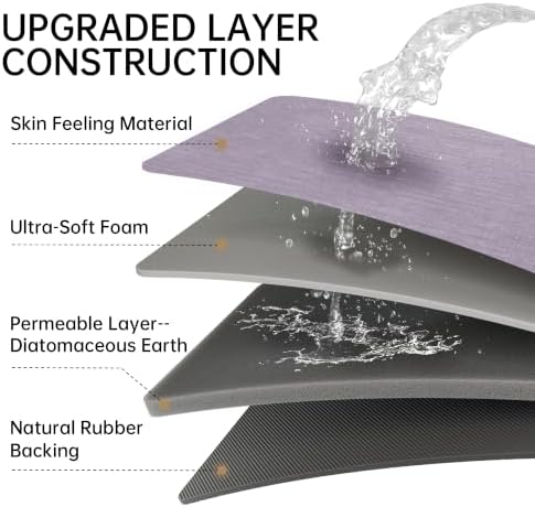 Mecko Bath Mat Ultra Thin Lavender Purple - Image 6