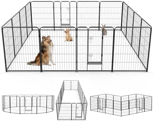 NEWBULIG Dog Playpen Indoor16 Panels 40 Inch, Metal Outdoor Dog Fence Pen by NEWBULIG