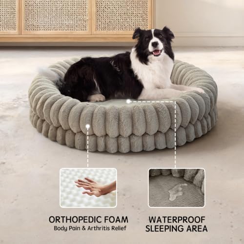BALANCE Luxury Donut Dog Bed, 36 Inches Round Dog Beds Large Sized Dogs Washable - Image 4