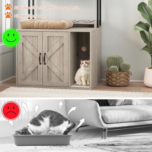 IDEALHOUSE 53" H Cat Litter Box Enclosure Hidden Litter Box Furniture - Image 7