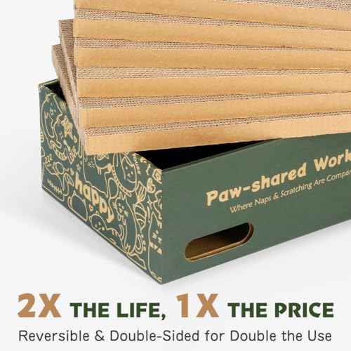 6 Pack Cat Scratcher Pads in Cardboard Box, Assembly-Free - Image 7