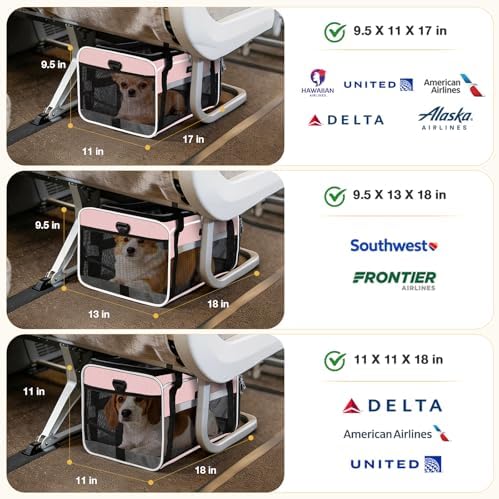 Lekereise Top-Expandable Pet Carrier 18x11x11Inch Delta American United Airline - Image 2