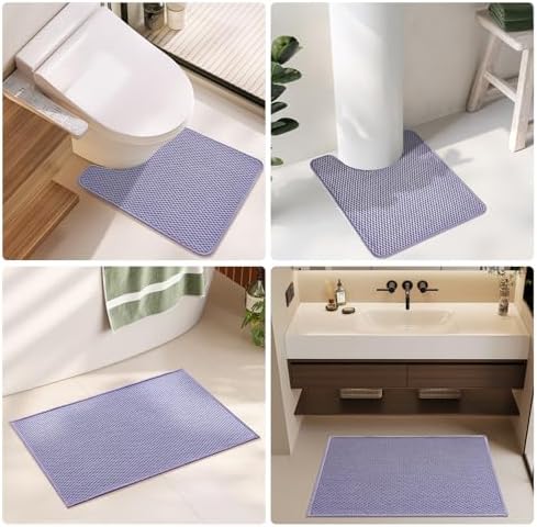 TYUU Bathroom Runner Rugs, Long Bath Mat Runner Washable Thin Quick Dry Low - Image 6