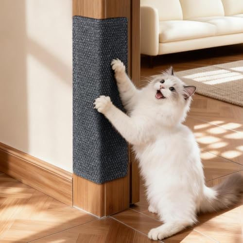 Wall Cat Scratcher for Indoor Cats, Corner Furniture Protector Grey by REFLYING