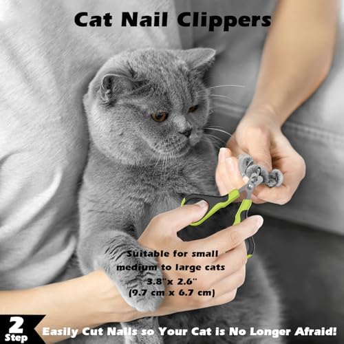 Comotech 3PCS Cat Grooming Supplies, Cat Brush & Nail Clipper/Trimmer & Flea - Image 4