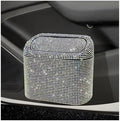 Bling Car Trash Can with Lid, Sparkly Mini Crystal Litter Container Auto by Unknown
