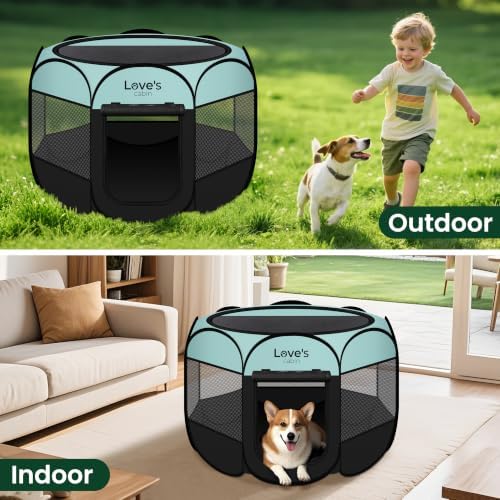 Love's cabin Pet Puppy Dog Playpen, Small Dog Tent Crates Cage Indoor/Outdoor - Image 6
