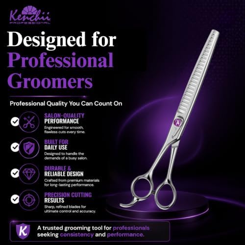 Kenchii Scorpion Dog Grooming Shears, 24 Tooth Blending - Image 5