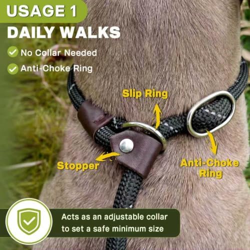Fida Durable Slip Lead Dog Leash, 6 FT x 3/8" Dog Training Leash - Image 3