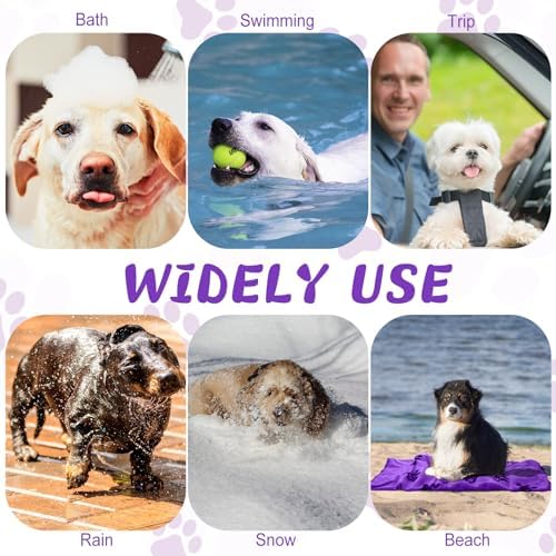 Fanfanwin 4 Pcs Dog Bath Towels Microfiber Drying Dog Towel Absorbent Pet Heart - Image 6